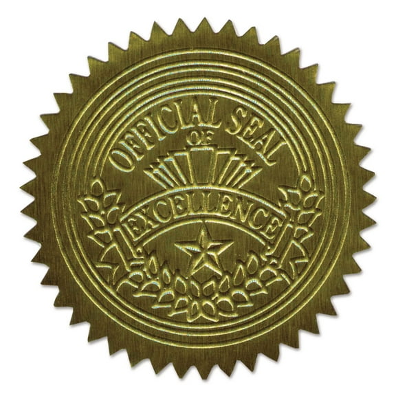 Geographics Gold Embossed Seals 2" Diameter - For Certificate, Note Card, Proposal - Golden - 100 / Pack