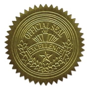 Geographics Gold Embossed Seals 2 Diameter - For Certificate, Note Card, Proposal - Golden - 100 / Pack