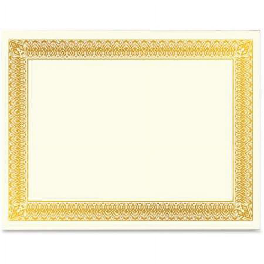 Geographics Optima Gold Blank Award Certificate Paper with Gold Foil Seals,  8.5