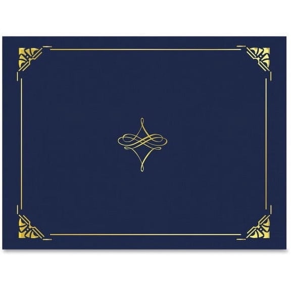 Geographics Gold Foil Border Certificate Holder, Blue, 5 pack