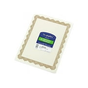 Geographics Parchment Paper Certificates, 8-1/2 x 11, Optima Gold Border, 25/Pack