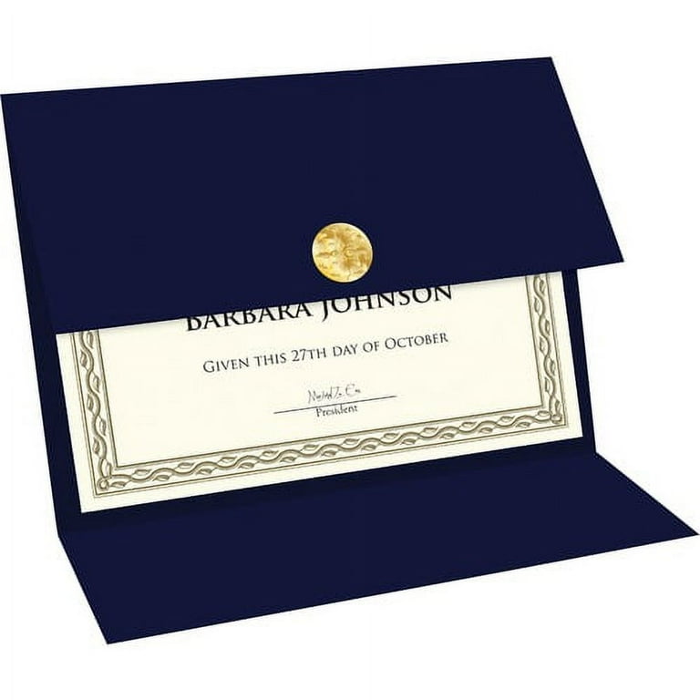 Geographics Recycled Certificate Holder - Navy - 30% Recycled - 10 / Pack Geographics Recycled Certificate Holder - Navy - 30% Recycled - 10 / Pack