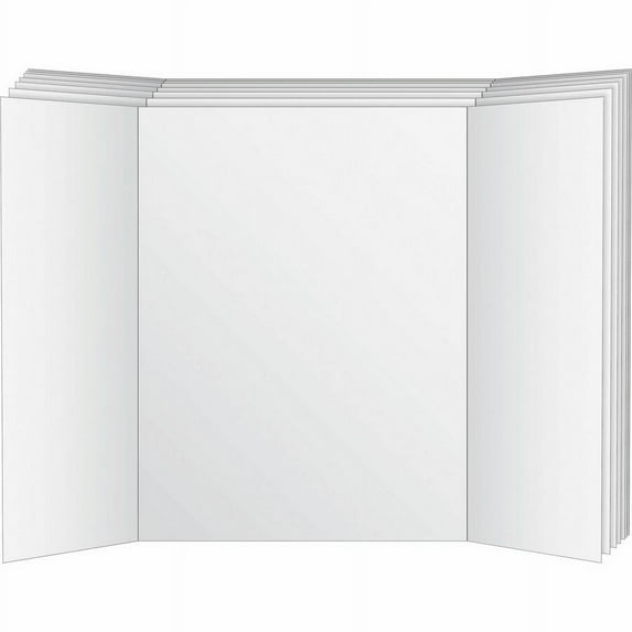 Eco Brites 26790 36 x 48 Two Cool Tri-Fold Poster Board - White/White (6/Carton)