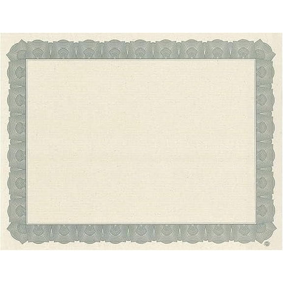 Geographics 49009 8.5 in. x 11 in. Award Certificates - Natural with Silver Braided Border (15/Pack)