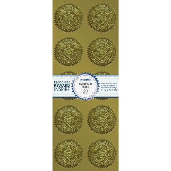 Geographics Traditional Foil Seals 50/PK Gold 47853
