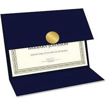 Geographics Tri Fold Navy Certificate Holder, Linen Texture, 9.25" x 12.5", Holds Diplomas, Certificates and Pictures, Pack of 5