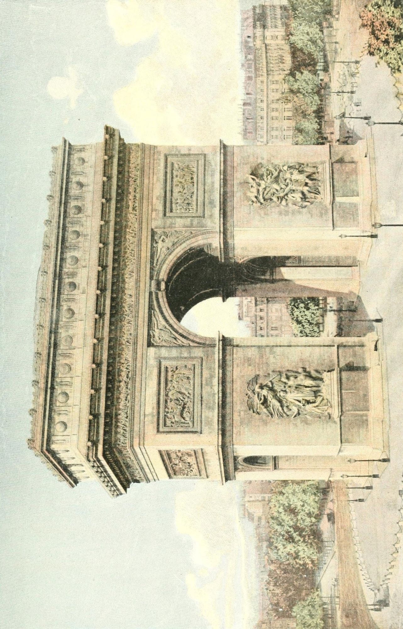 Geographie Pittoresque de la France c1900 Paris Arc de Triomphe Canvas Art - Charles Gillot (18 x 24)
