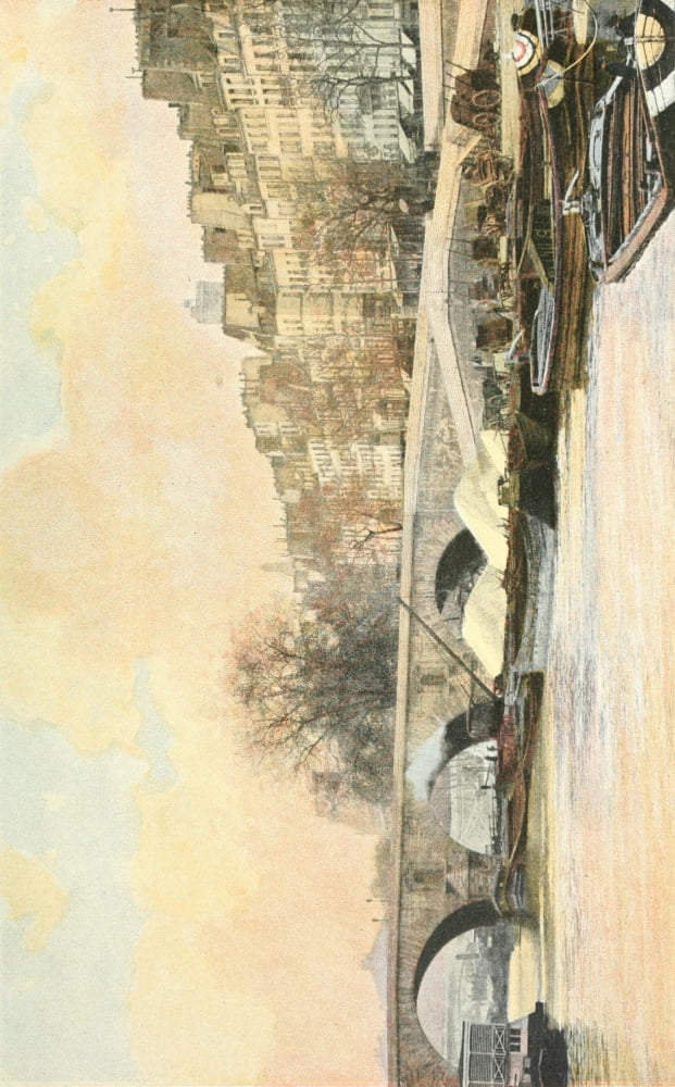 Geographie Pittoresque de la France c1900 Paris Le Pont Marie Canvas Art - Charles Gillot (18 x 24)