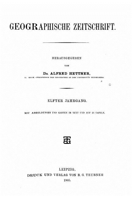 Geographische Zeitschrift, (Paperback)
