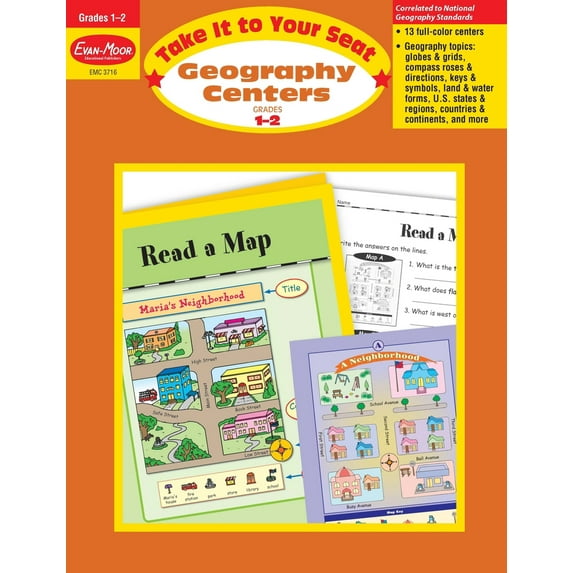 Pre-Owned Geography Centers, Grades 1-2 (Take It to Your Seat) Paperback