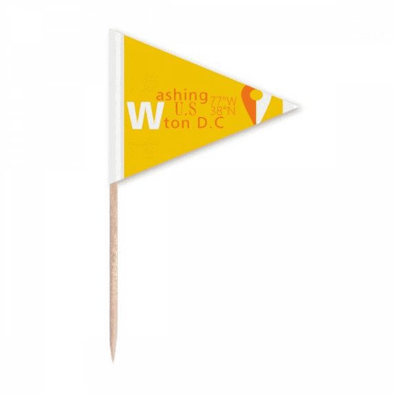 Geography Coordinates Trave Toothpick Triangle Cupcake Toppers Flag