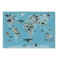 thumbnail image 1 of Geography Cutting Board, Guide World Map Animals Living Places Kids Discovery Safari Earth, Decorative Tempered Glass Cutting and Serving Board, in 3 Sizes, by Ambesonne, 1 of 2