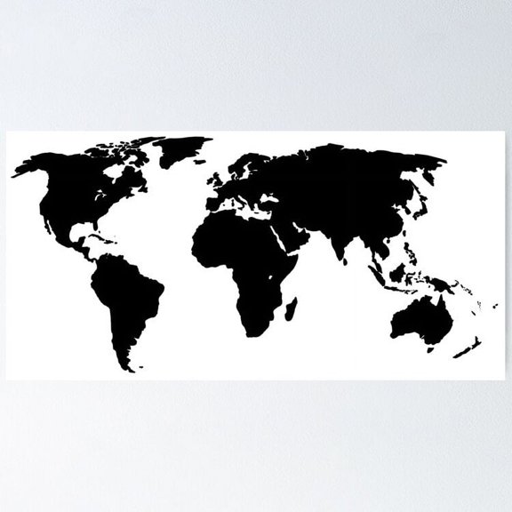 Geography World Map Poster, 16x24 UNFRAMED