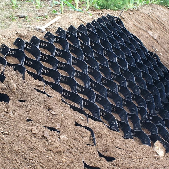 Geogrid Driveway, Heavy Duty Geocell Ground Grid Stabilizer for Outdoor Parking Lots Garden Walkways, 2/3/ 4/6/ 7/9/ 10 M Gravel Pavers (Color: W x L, Size: 3x6 m/10x20 ft)