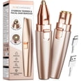 thumbnail image 1 of Geohope Eyebrow Trimmer Facial Hair Removal for Women: 2 in 1 Rechargeable Face Shaver and Eyebrow Razor - Painless Electric Hair Remover Device for Peach Fuzz Fine Hairs Upper Lip Chin, 1 of 5