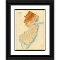 thumbnail image 1 of Geological Survey of New Jersey 11x14 Black Ornate Wood Framed with Double Matting Museum Art Print Titled - New Jersey State Map, 1888, 1 of 4