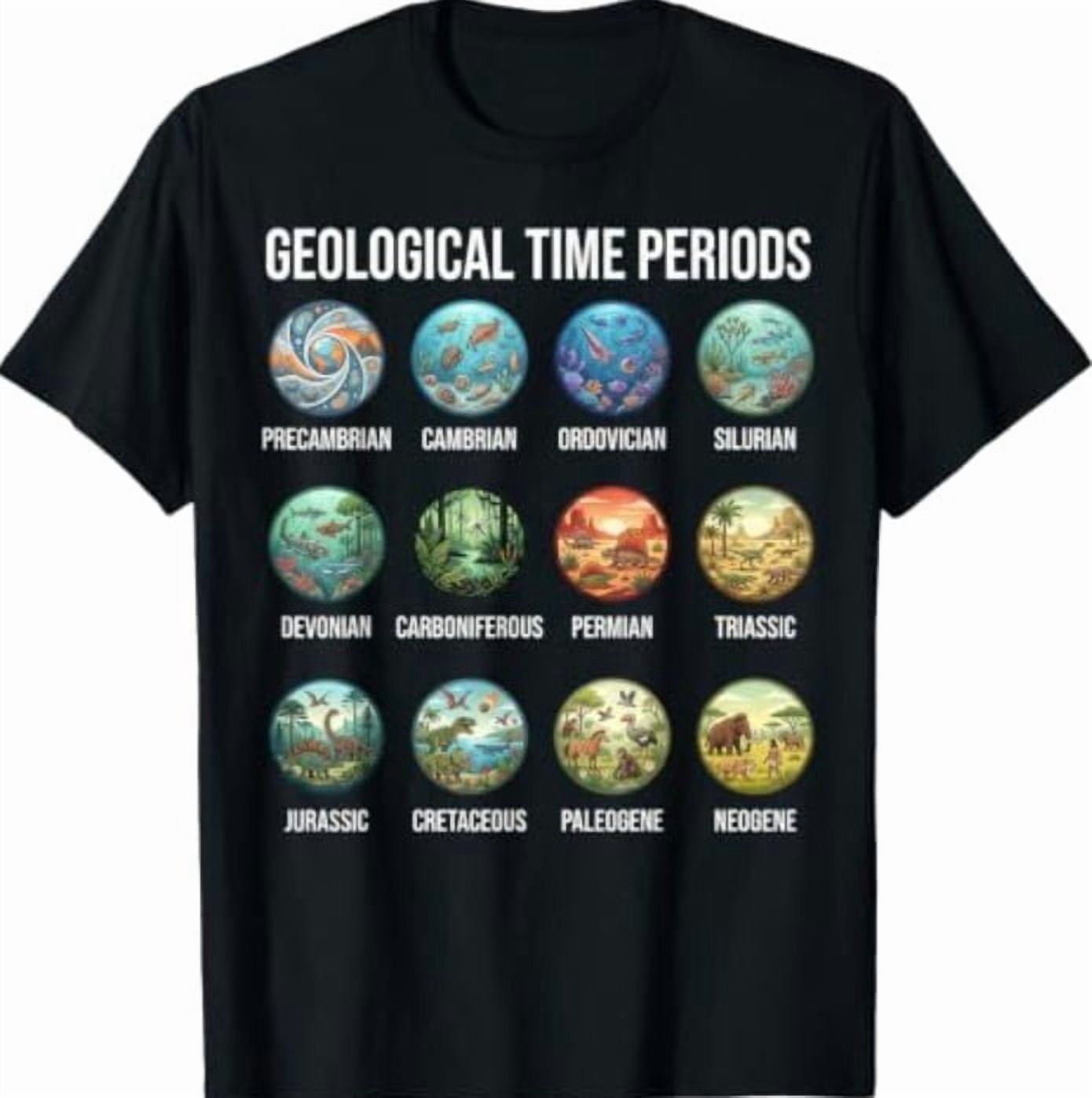 Geological Time Periods Chart Paleontology & Earth History T-Shirt ...