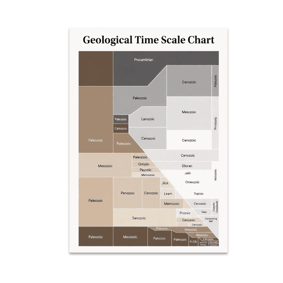 Geological Time Scale Chart - Earth History Enthusiast - 13x19 Poster Print