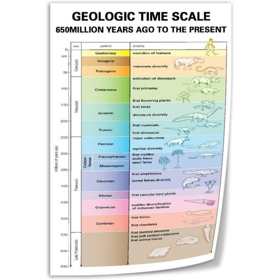 Geological Time Scale Poster Logo Geological Knowledge Popular Science Reference Guide Poster (2) Wall Poster Art Canvas Printing Living Room Office Bedroom Aesthetic Poster