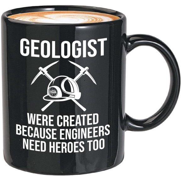 .Geologist Coffee Mug 11oz Black - Volcanoes Always - Geology Mineral Geode Funny Rock Collector Geophysicist Scientist Funny