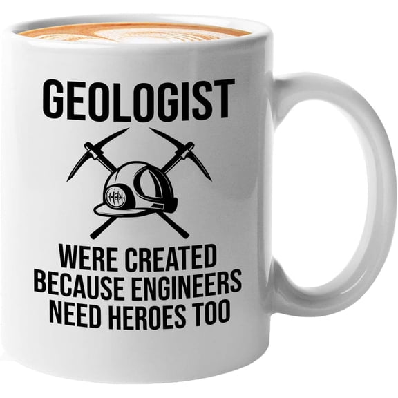 Geologist Coffee Mug 11oz White - Volcanoes Always - Geology Mineral Geode Funny Rock Collector Geophysicist Scientist Funny