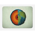thumbnail image 1 of Geology Bath Mat, Composition of Earth Illustration Computer Graphic Design Globe and Lava on Green, Plush Bathroom Decor Mat with Non Slip Backing, 29.5" X 17.5", Multicolor, by Ambesonne, 1 of 2