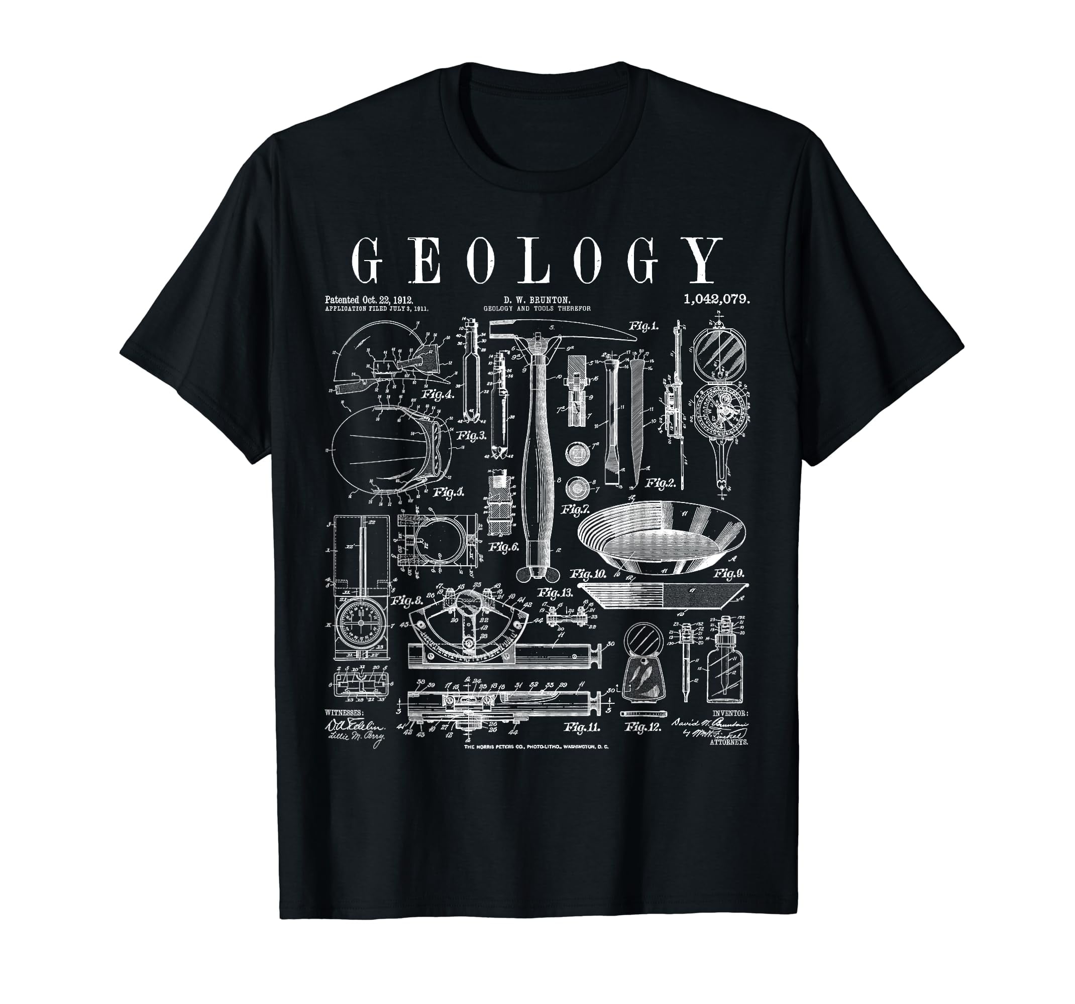 Geology Geologist Field Kit Tools Vintage Patent Print TShirt