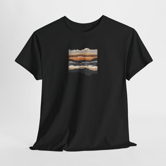 Geology Layers Graphic T-Shirt for Men, Minimalist Earth Strata Science Nature Tee