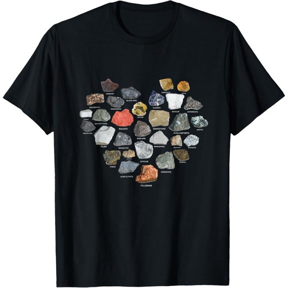 Geology Ores Minerals Gems and Crystals Rock Collecting gift T-ShirtMen and women, Black T-shirt, size: Extra large