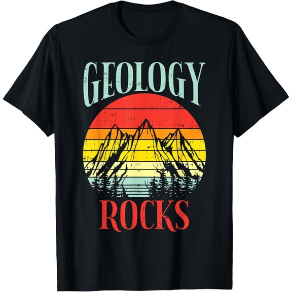Geology Rocks Mountain Retro Science Pun Geologist Nerd Gift T-Shirt