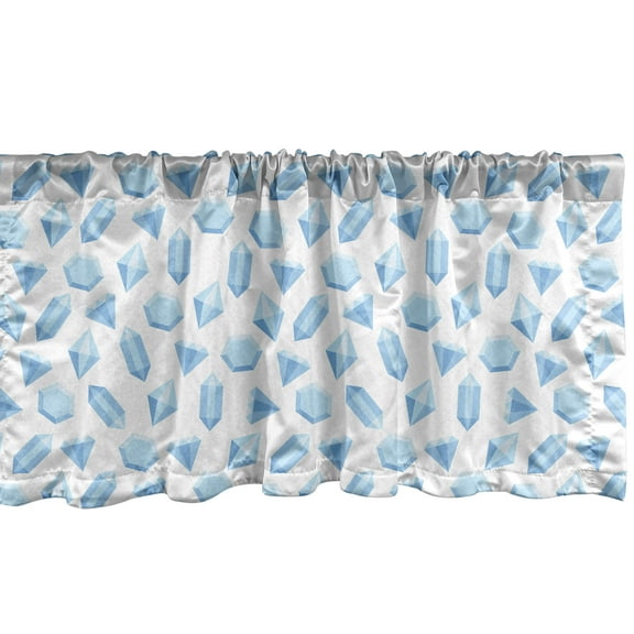 Ambesonne Geology Valance Pack of 2, Gemstones Monochrome Design, 54"X12", Pale Blue Pale Blue