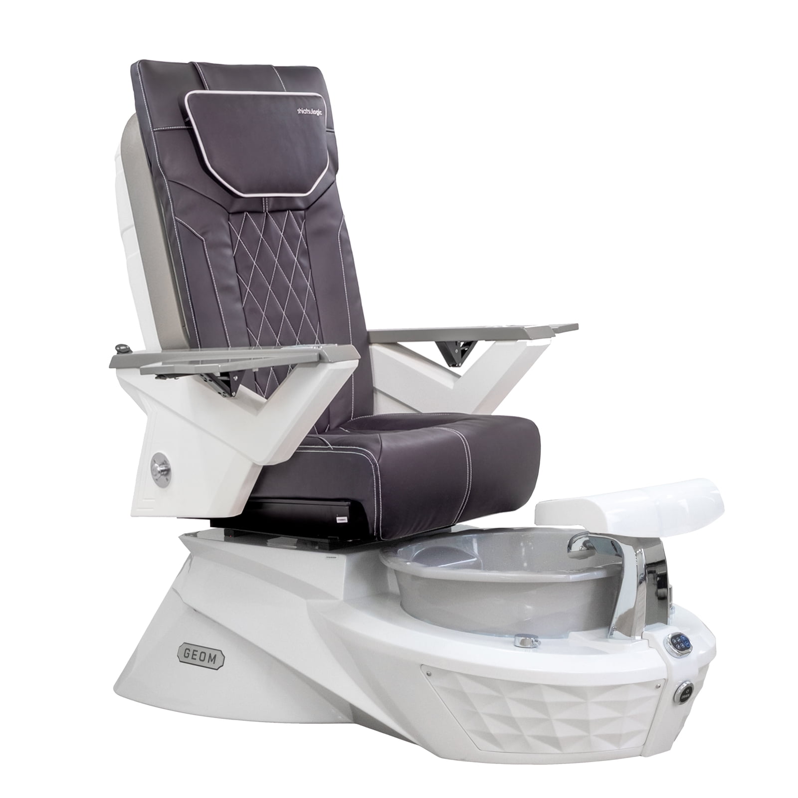 Geom I Shiatsulogic Pedicure Chair FX Massage Chair White/Grey Tub w/ Auto Fill, Discharge Pump, Chocolate Cover Set
