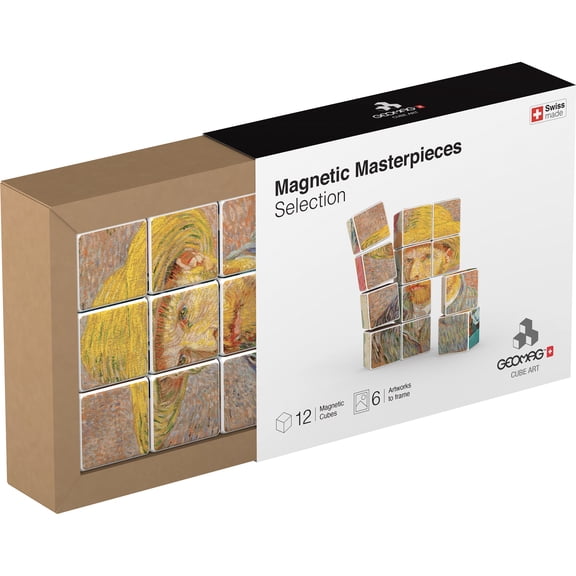 Geomag Cube Art Masterpieces,Magnetic Cube Art Set, 12 Pieces