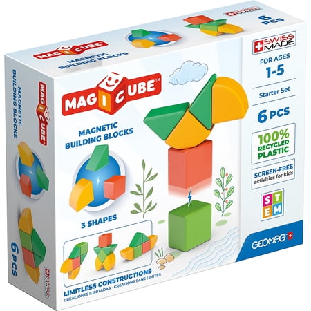 Geomag Magicubes Shapes Recycled Building Set (6 Pieces)