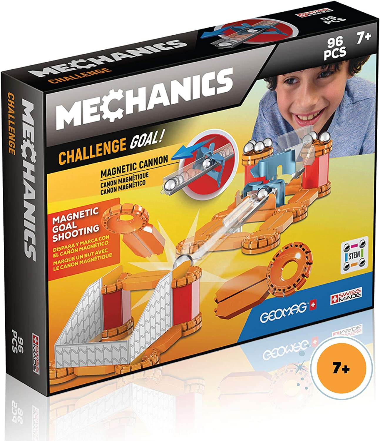 Geomag Magnetic Toys Magnets for Kids Mechanics Goal Challenge Educational  Board Game & Building Set Swiss-Made Age 7+ 96 Piece, Multicolor (769)