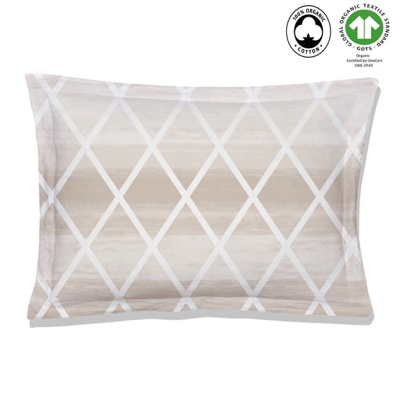 Geomania Wrinkle Resistant Reversible Print 100% Organic Cotton Sham Set of 2