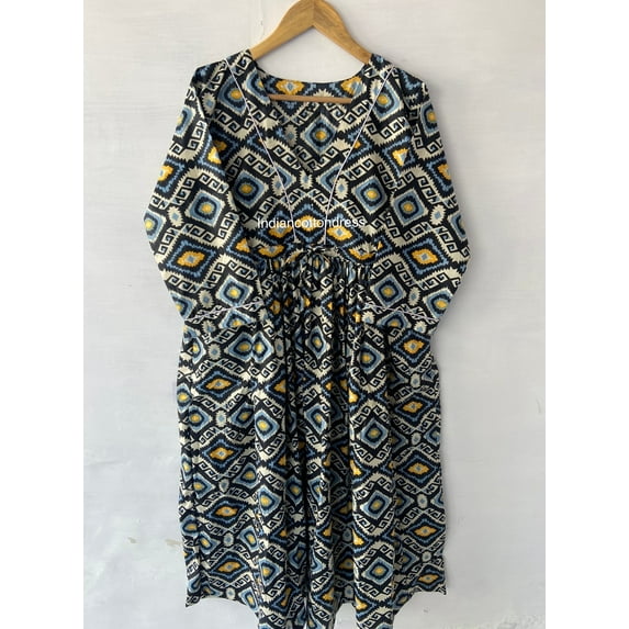 Geomatric Dresses, Beautiful Hand Print Dress,Handblock Cotton Dress,Indian Print Dress,Cotton Block Dresss,Block Print Dress,Long Dresses