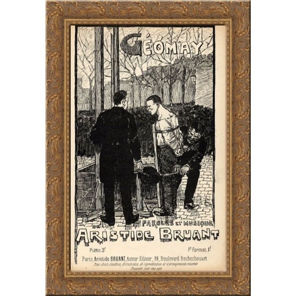 Geomay 24x16 Gold Ornate Wood Framed Canvas Art by Theophile Steinlen