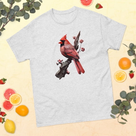 Geomertic Cardinal Nature Lovers Novelty Apparel classic tee (Ash, 2XL)