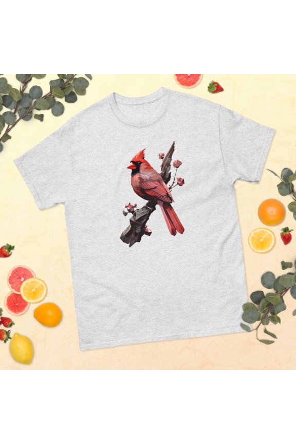 Geomertic Cardinal Nature Lovers Novelty Apparel classic tee (Ash, M)