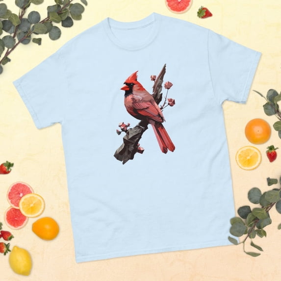 Geomertic Cardinal Nature Lovers Novelty Apparel classic tee (Light Blue, L)