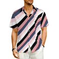 thumbnail image 1 of Geometic Colorblock Beach Shirt Mid Century Summer Casual Shirts Men Elegant Blouses Short, 1 of 5