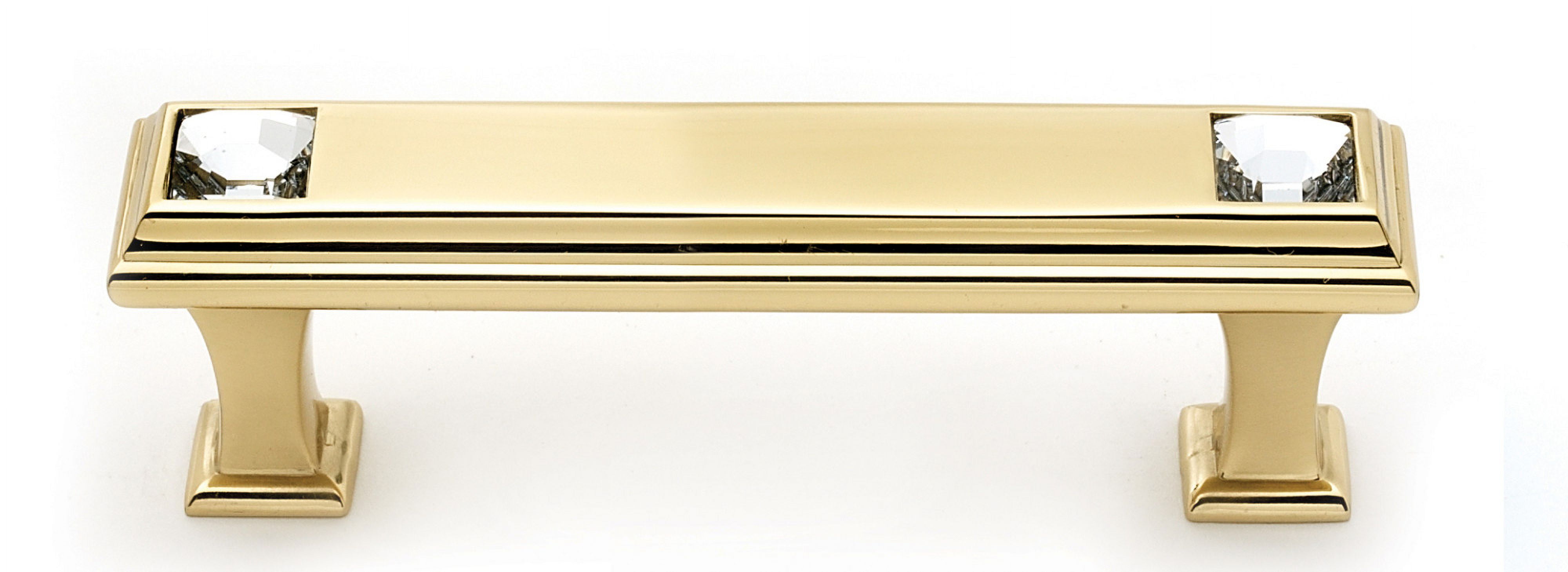 Alno C213-3-PB Swarovski Crystal 3" Cabinet Crystal Pull Polished Brass
