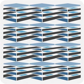 Geometric 3D Repeat Wallpaper Painting Stencil 11.8x11.8 inch Hollowed 3D Geometry Drawing Template Plastic PET Geometric Pattern Stencil