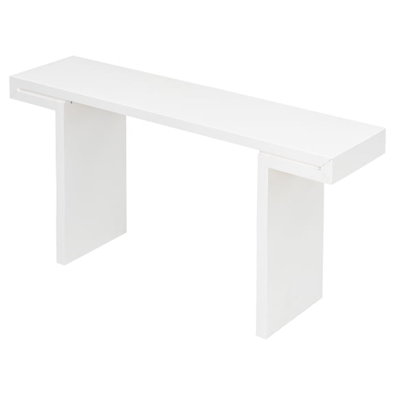 Geometric 60" U-Style Console Table, Painted Finish & Adjustable Feet