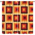 thumbnail image 1 of Geometric 70s Curtains, Abstract Orange Red Yellow Square Vintage 1960s, Bedroom Living Room Kitchen Blackout Curtains\u201842X54 Inch, 1 of 6