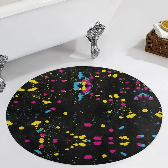 Geometric 80S Round Area Rugs for Bedroom Living Room, 6FT Soft Comfy Indoor Circle Carpets, Carpet Home Decor Floor Mat