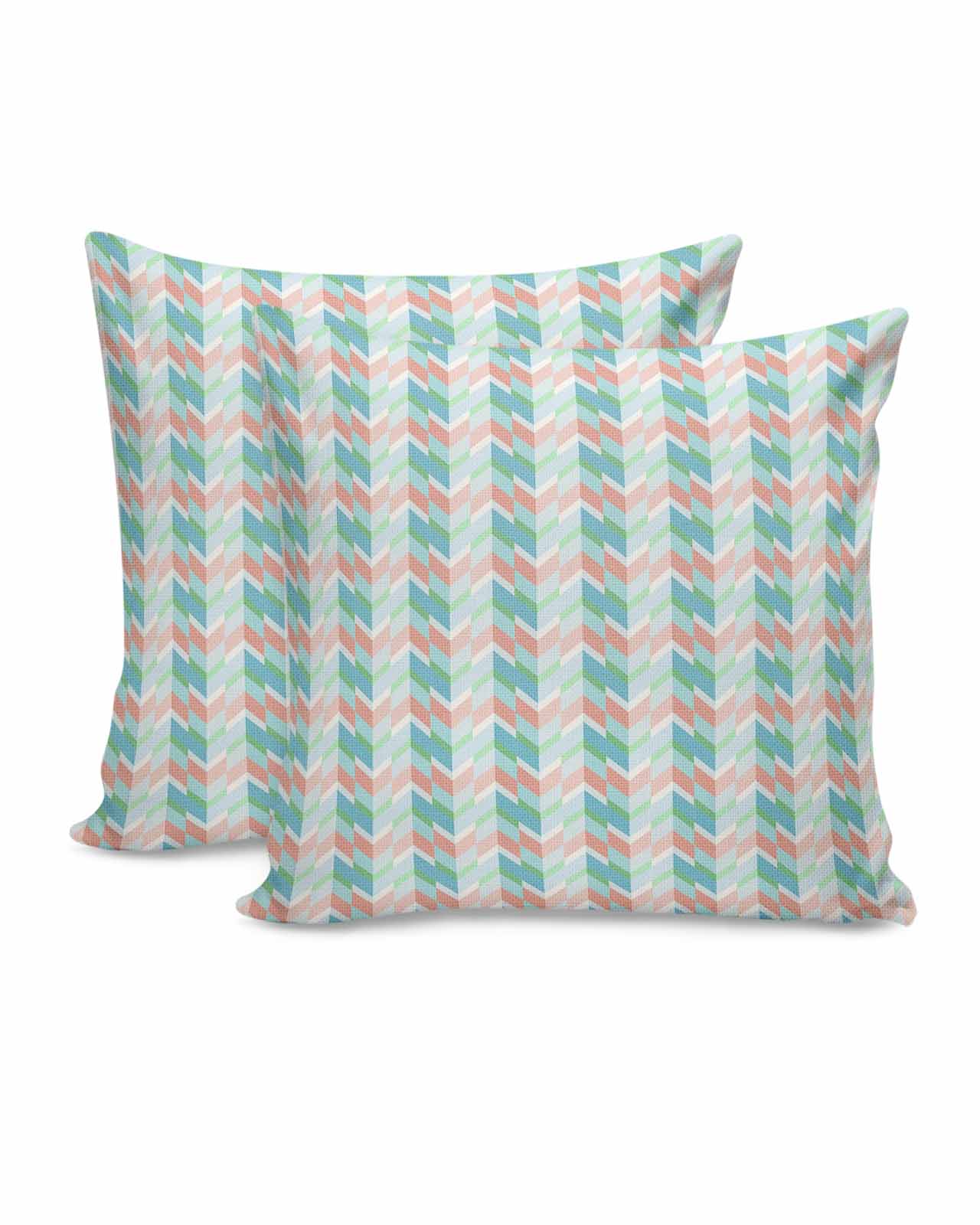 Geometric Abstract Art 20x20 Pillow Covers Set of 2, Blue Green