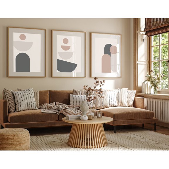 Geometric Abstract Art Neutral Beige Living Room Wall Art Poster Prints Home Decor A5 A4 A3 A3 A2 Sizes Fast Delivery Poster Set 3