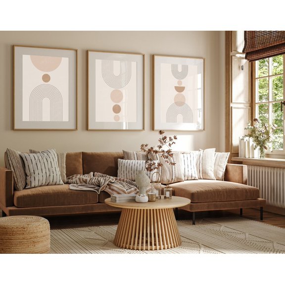 Geometric Abstract Art Neutral Beige Living Room Wall Art Poster Prints Home Decor A5 A4 A3 A3 A2 Sizes Fast Delivery Poster Set 3